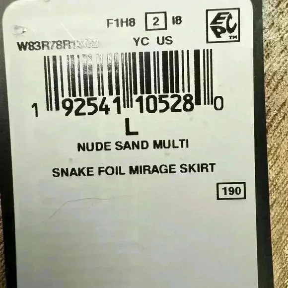 GUESS-Womens Metallic Snake Print Pencil Skirt Zip Up Beige Size Large NWT - Picture 15 of 16